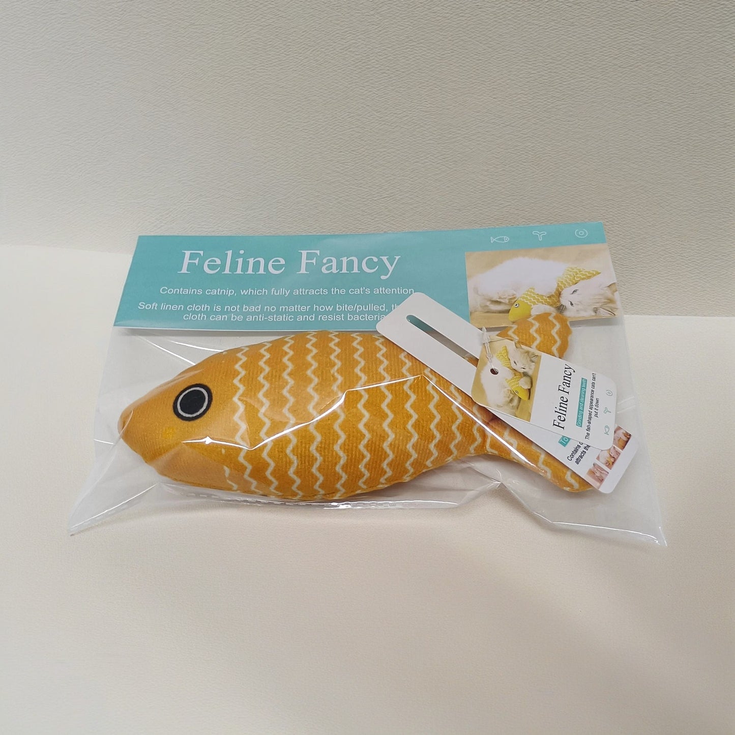 Mint-Infused Fish Toy Cushion for Cats