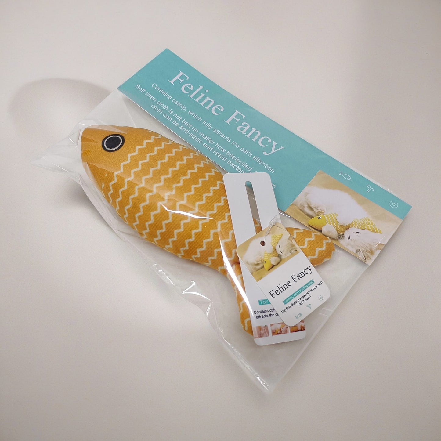 Mint-Infused Fish Toy Cushion for Cats