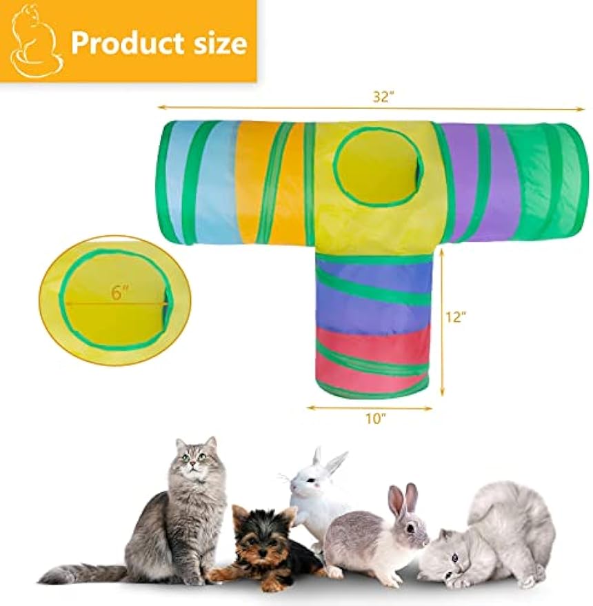 Cat Tunnel, Collapsible Tube with 1 Play Ball Kitty Toys