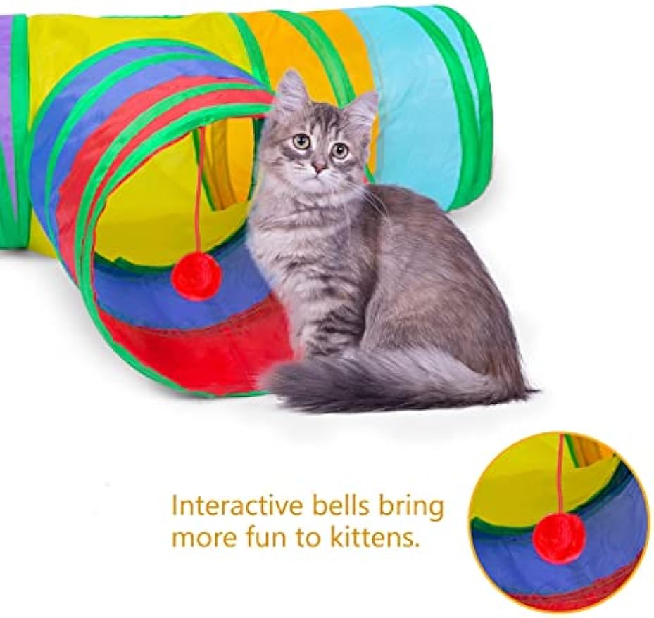 Cat Tunnel, Collapsible Tube with 1 Play Ball Kitty Toys