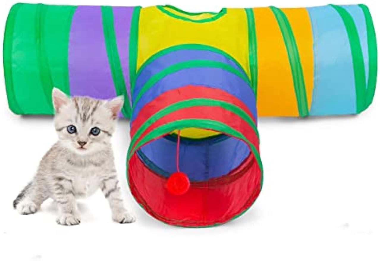 Cat Tunnel, Collapsible Tube with 1 Play Ball Kitty Toys