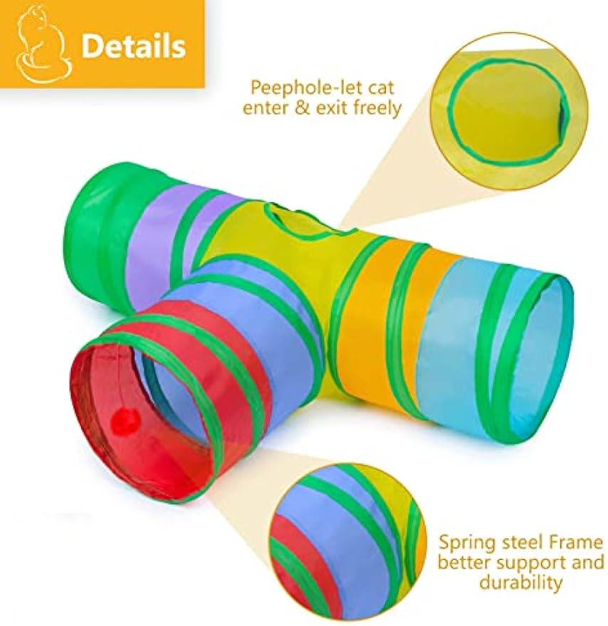 Cat Tunnel, Collapsible Tube with 1 Play Ball Kitty Toys