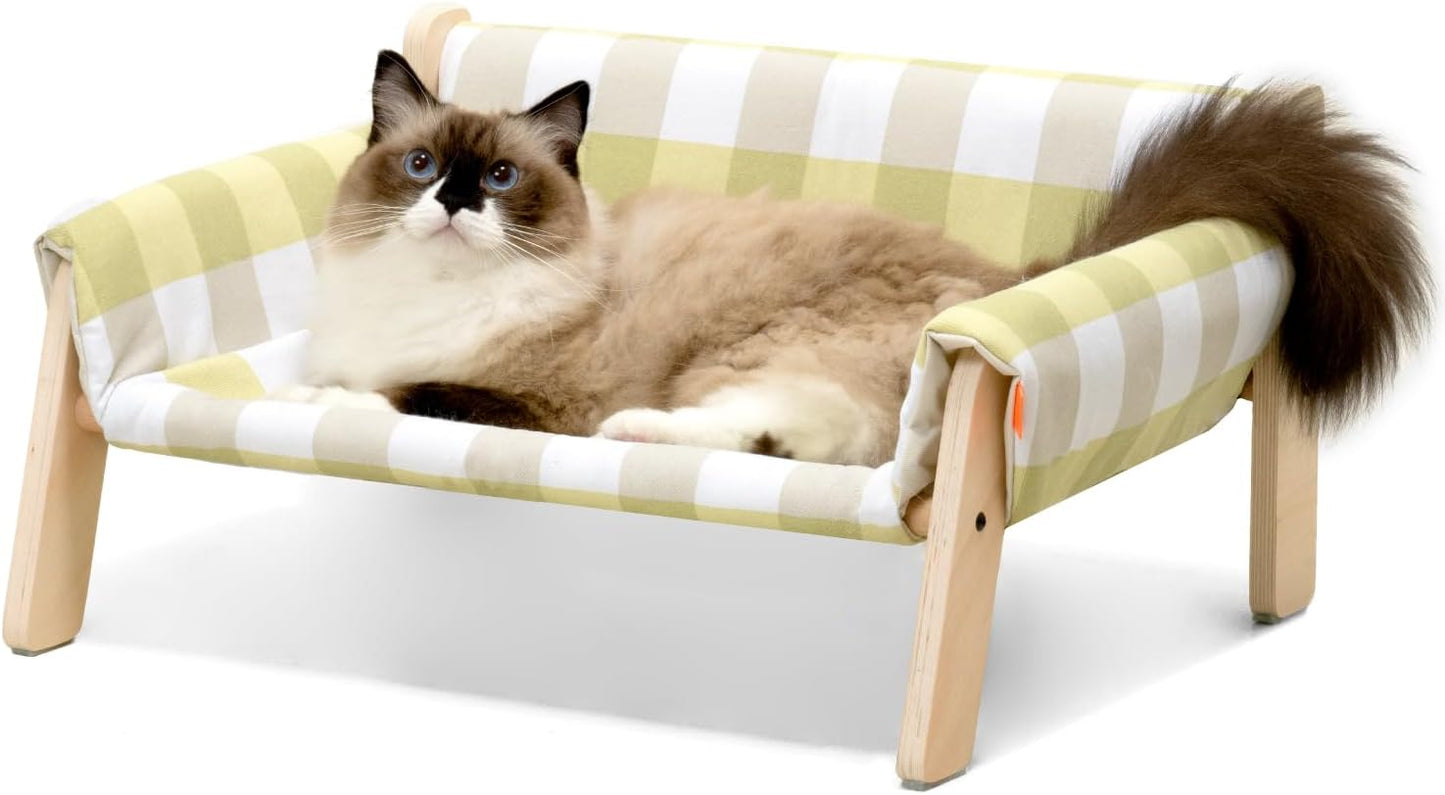 Cat Couch Bed, Pet Sofa for Indoor Cats Wooden Indoor Pet Furniture