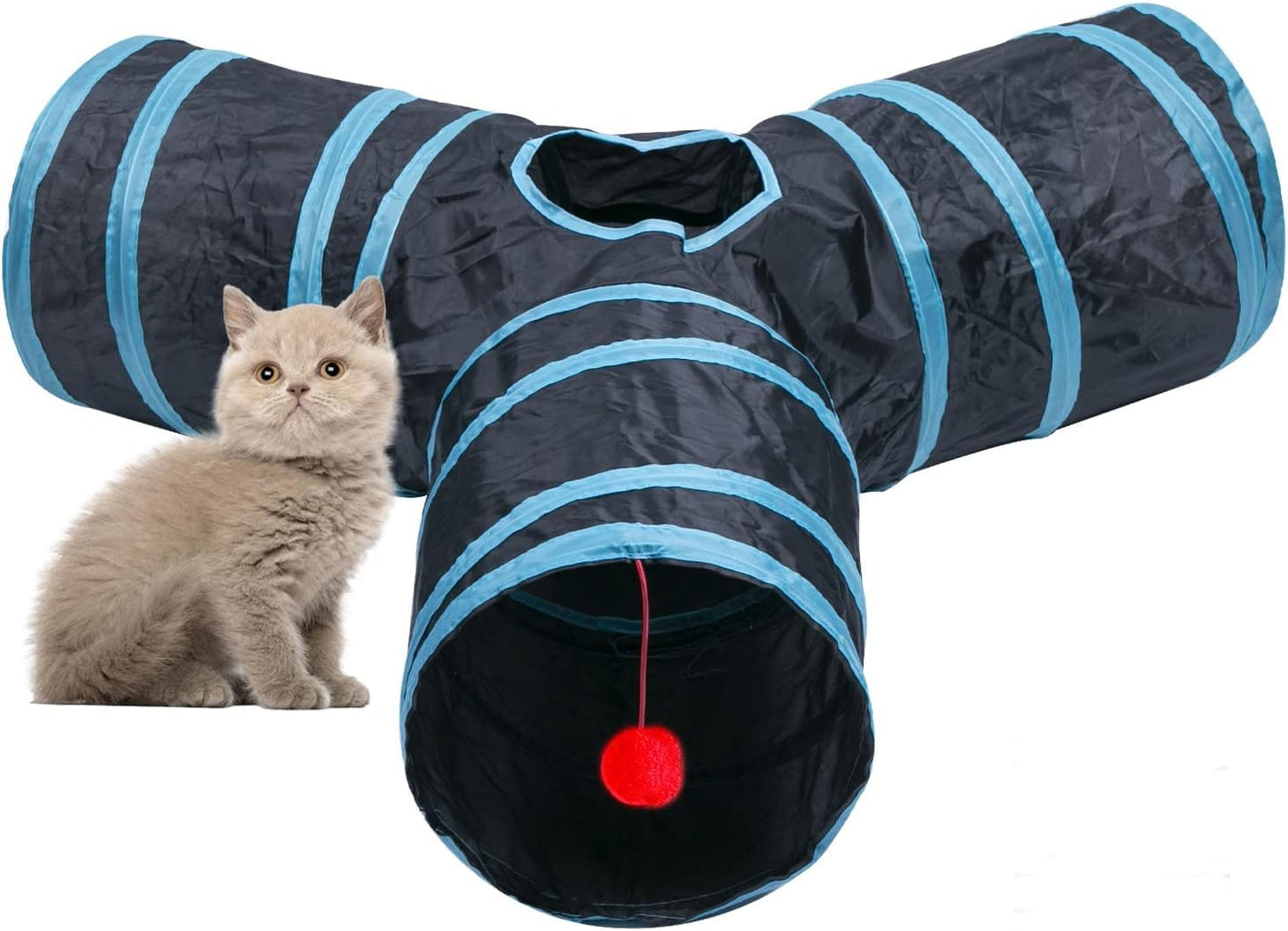 Cat Tunnel, Collapsible Tube with 1 Play Ball Kitty Toys