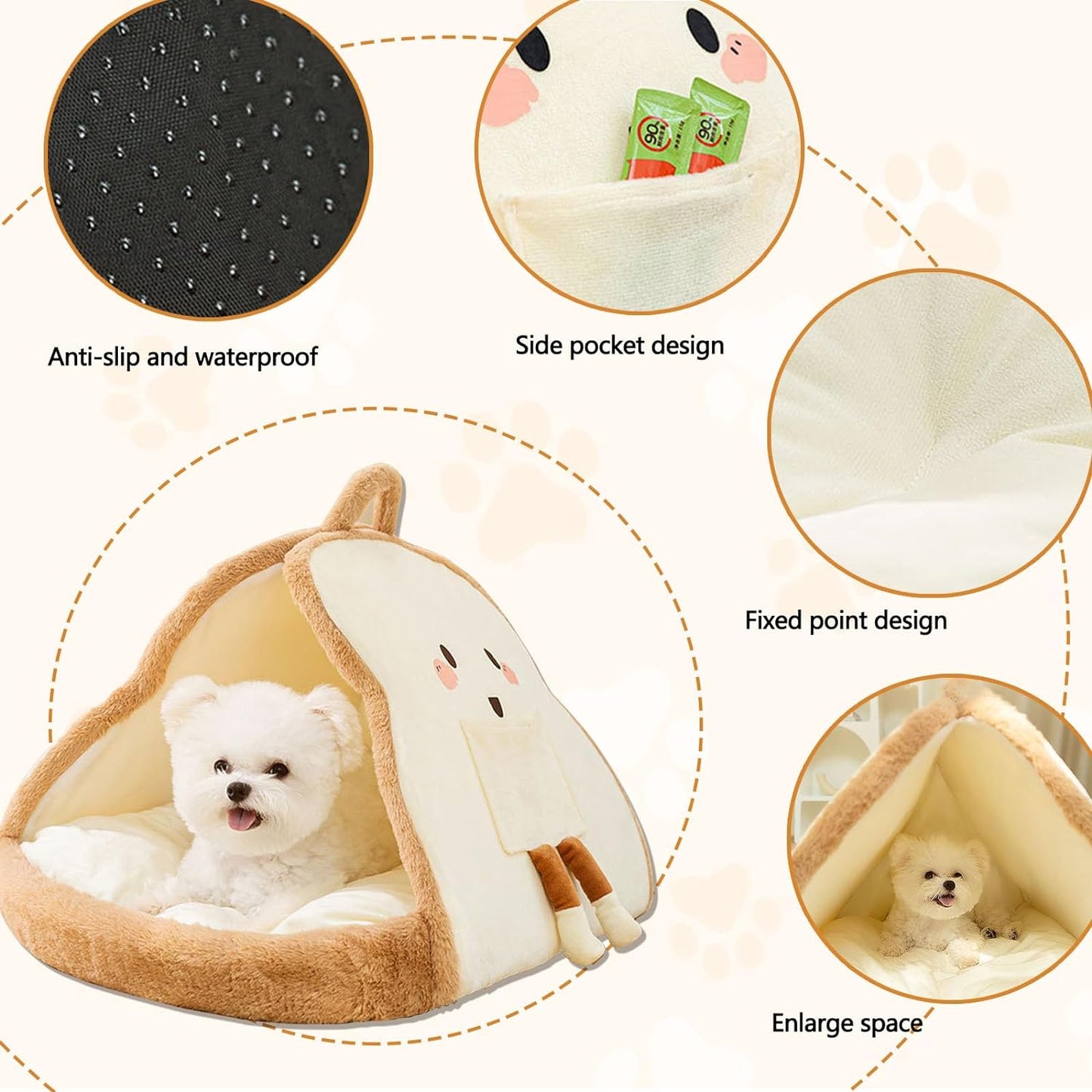 Cat Bed, Cat Beds for Indoor Cats Washable Cat Cave