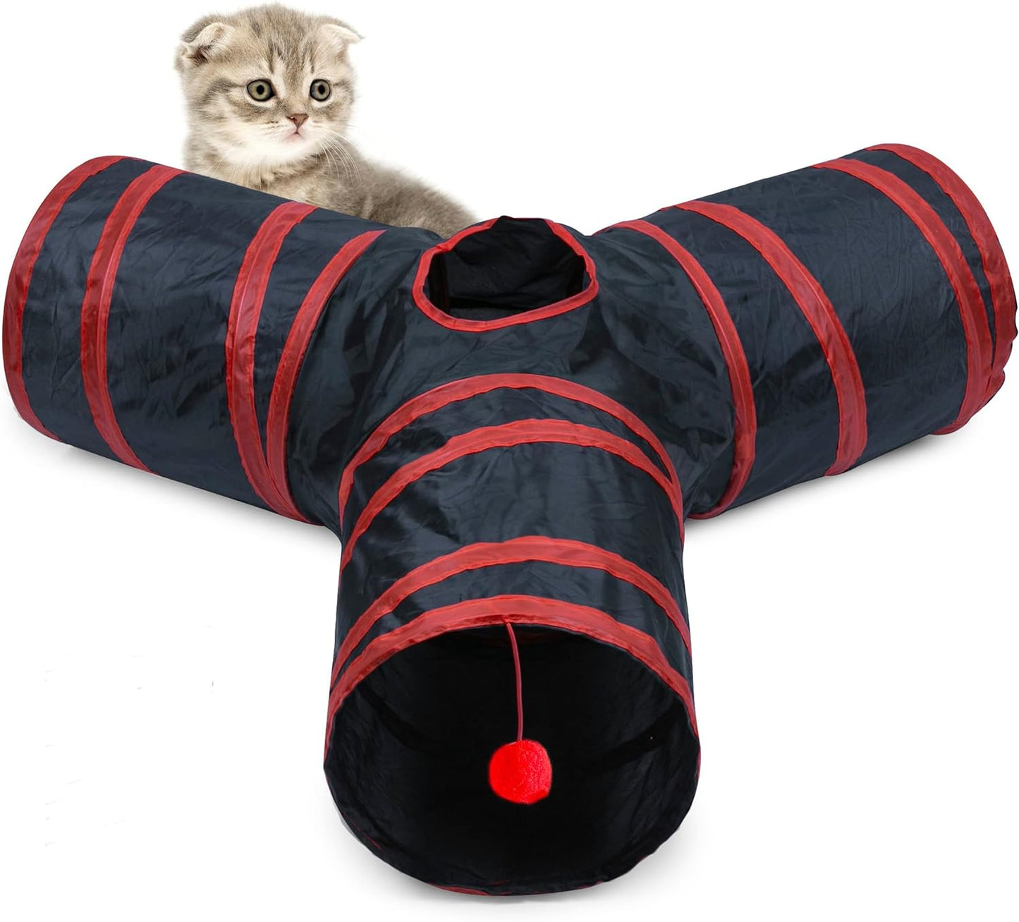 Cat Tunnel, Collapsible Tube with 1 Play Ball Kitty Toys