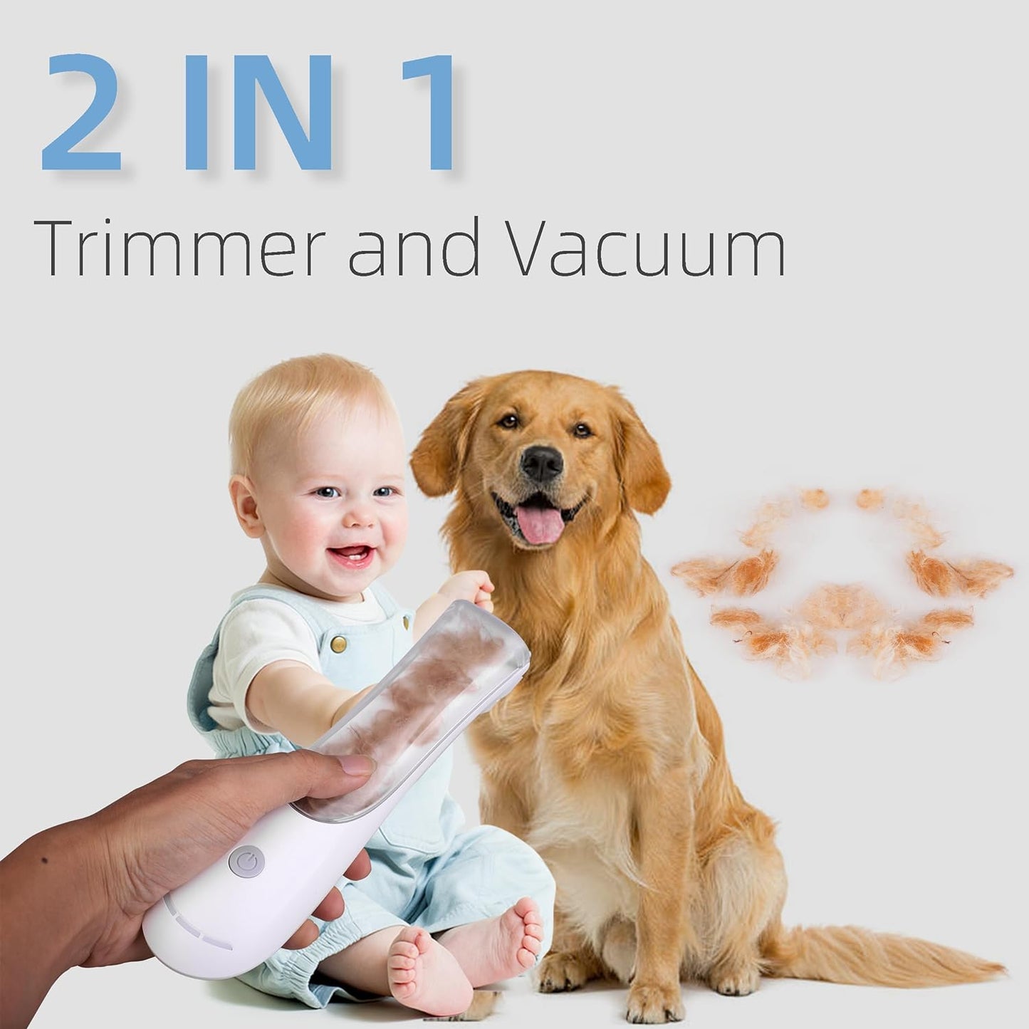 Rechargeable Electric Hair Trimmer with Vacuum Cordless For Pet