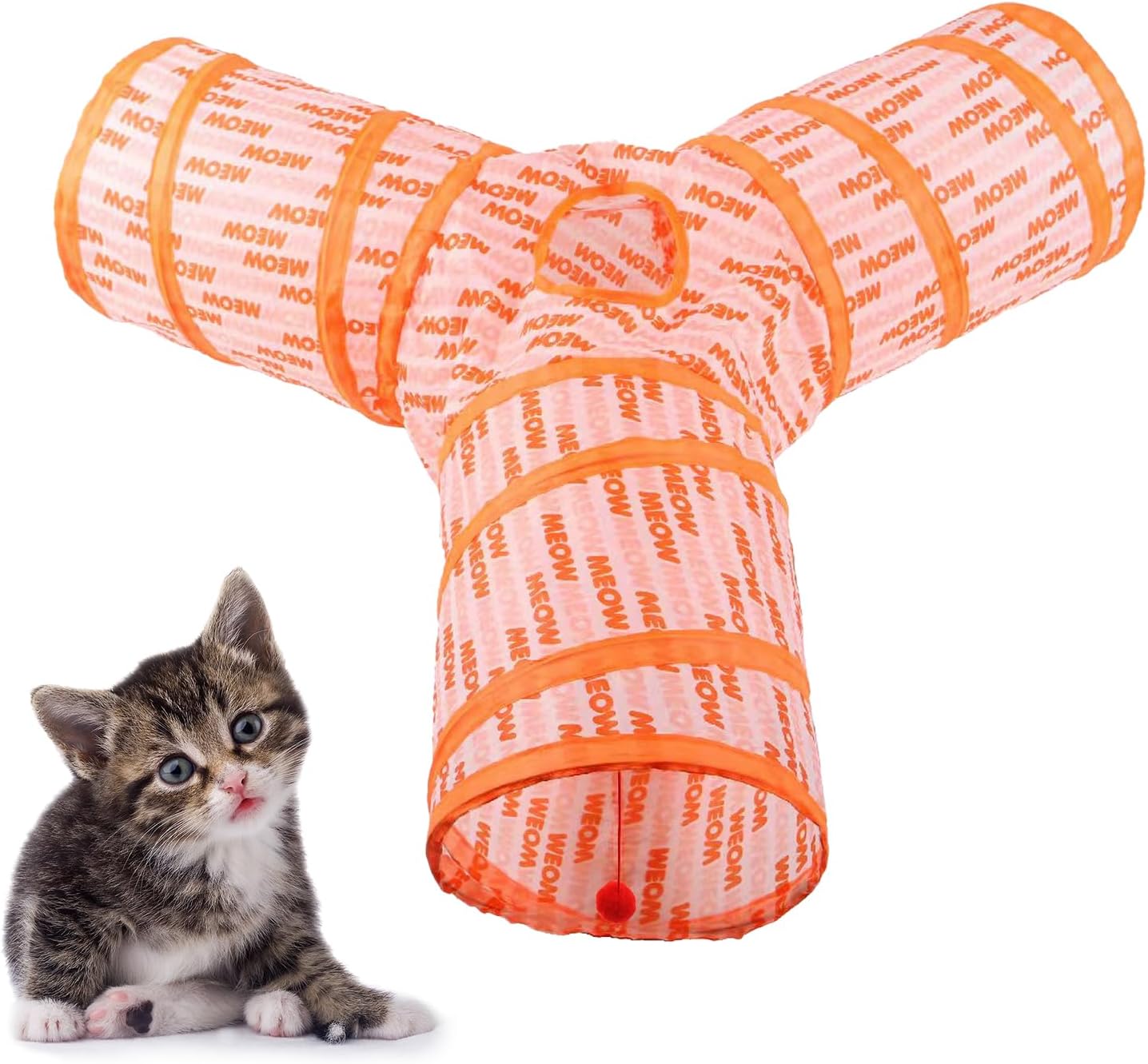 Cat Tunnel, Collapsible Tube with 1 Play Ball Kitty Toys