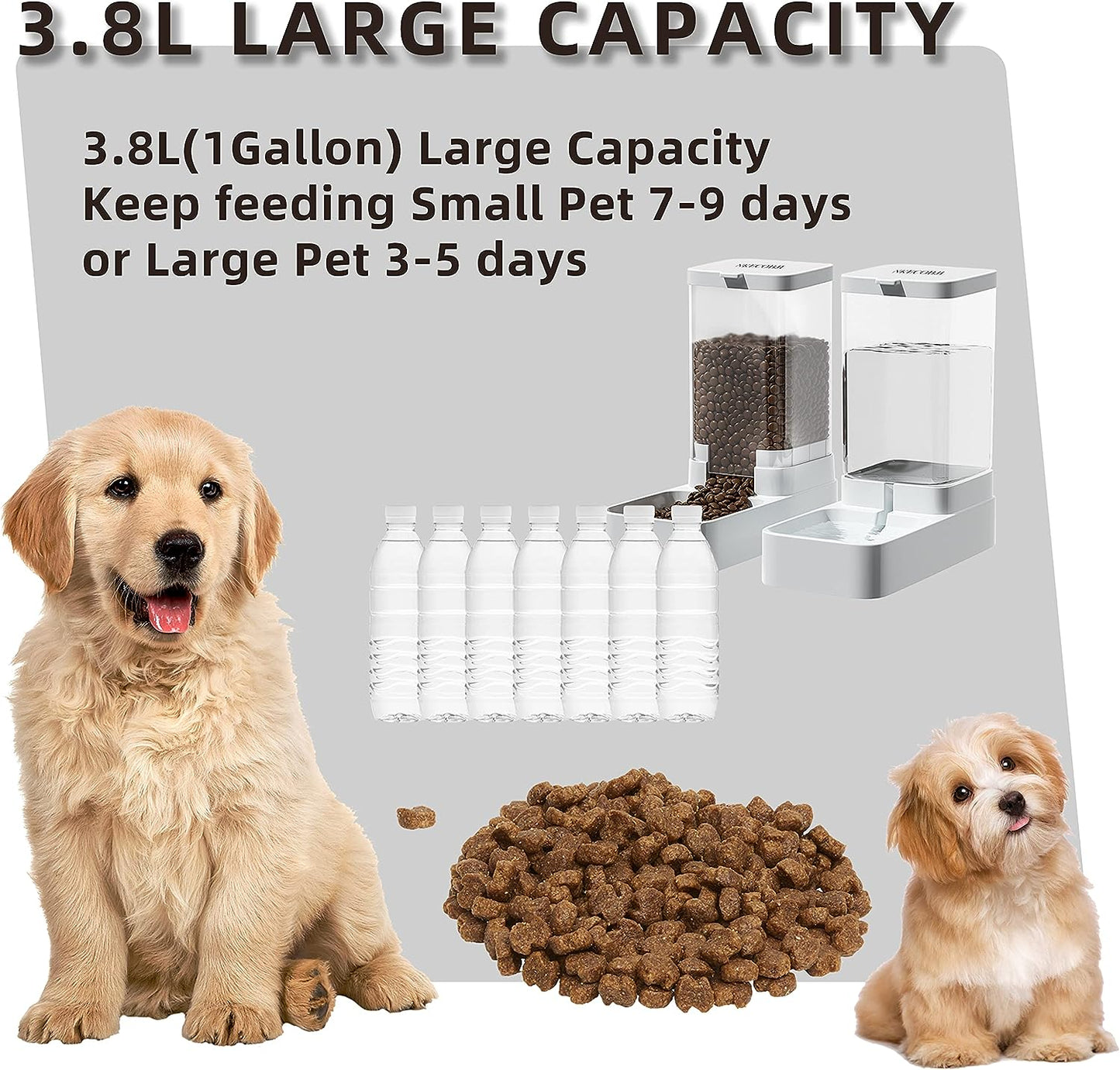 Pet Feeder and Water Dispenser Set