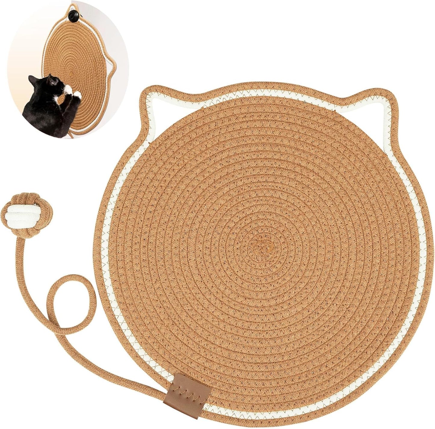 Cat Scratcher Mat, Natural Cotton Rope Cat Scratch Pad