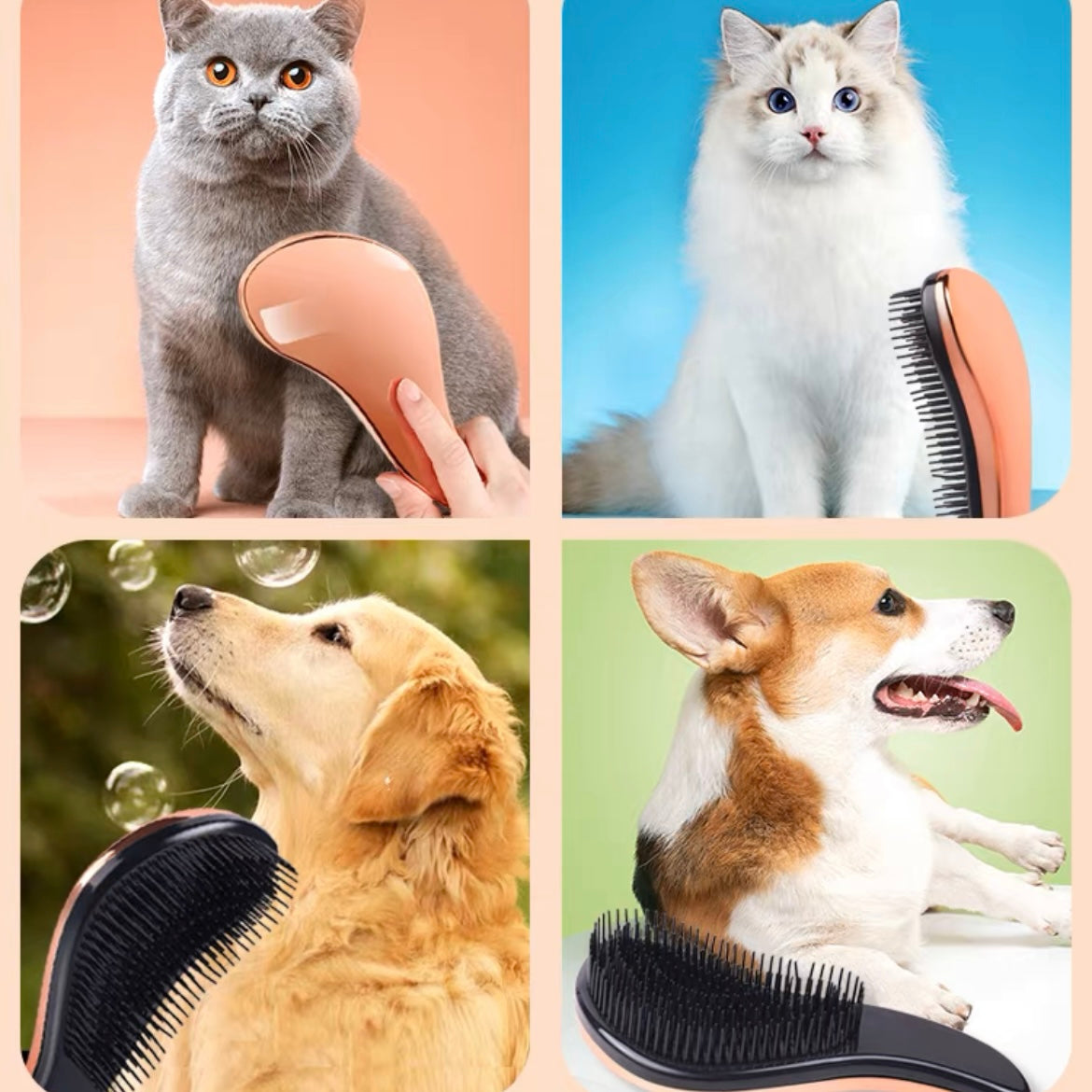 Pet Shampoo Brush for Long & Short Hair