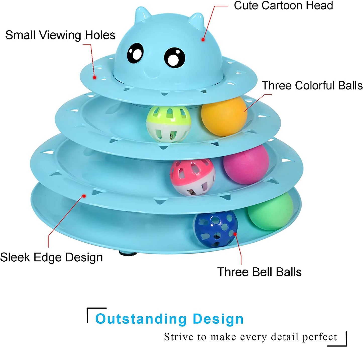 Turntable Cat Toy Balls with Six Colorful Balls