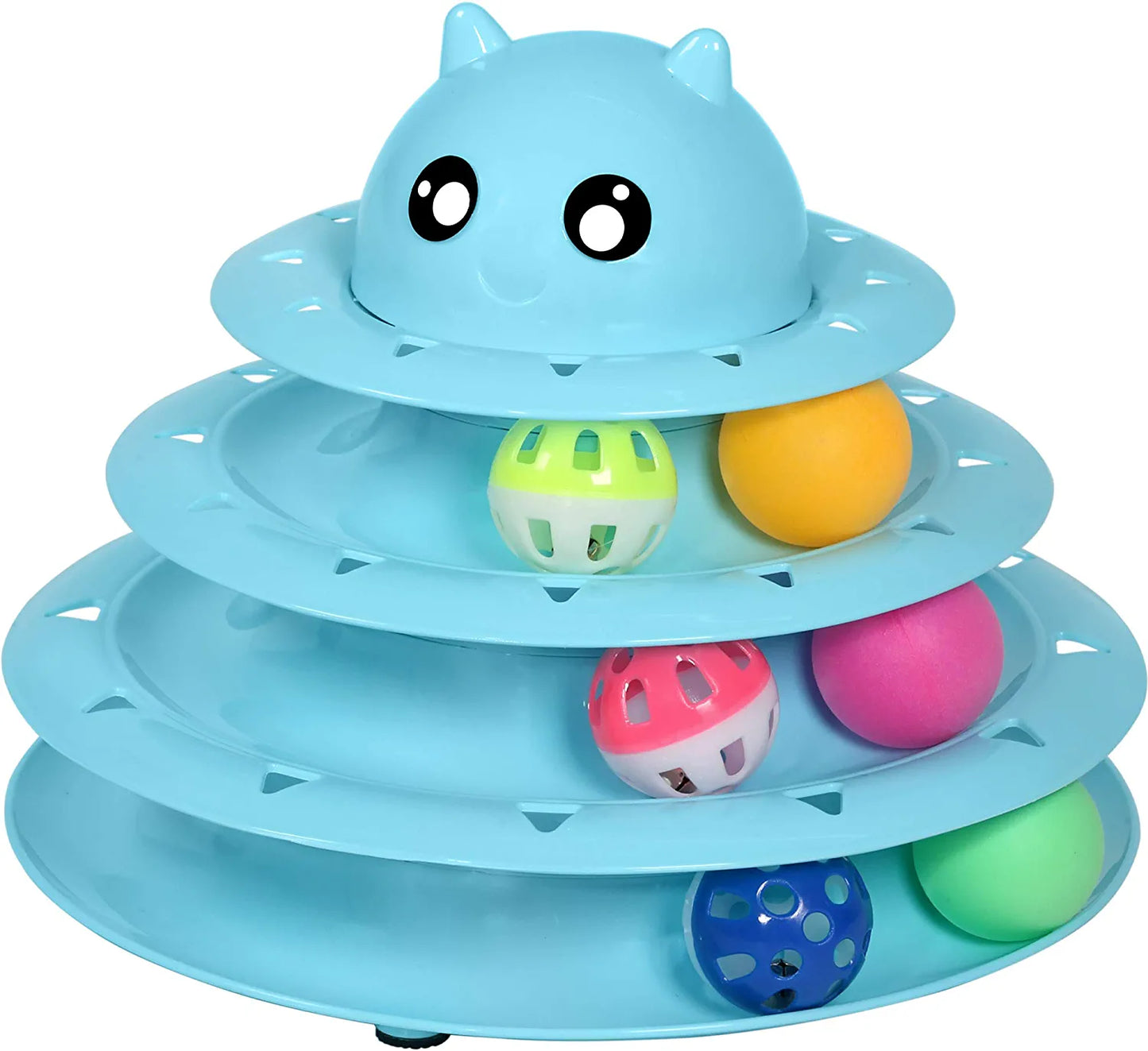 Turntable Cat Toy Balls with Six Colorful Balls