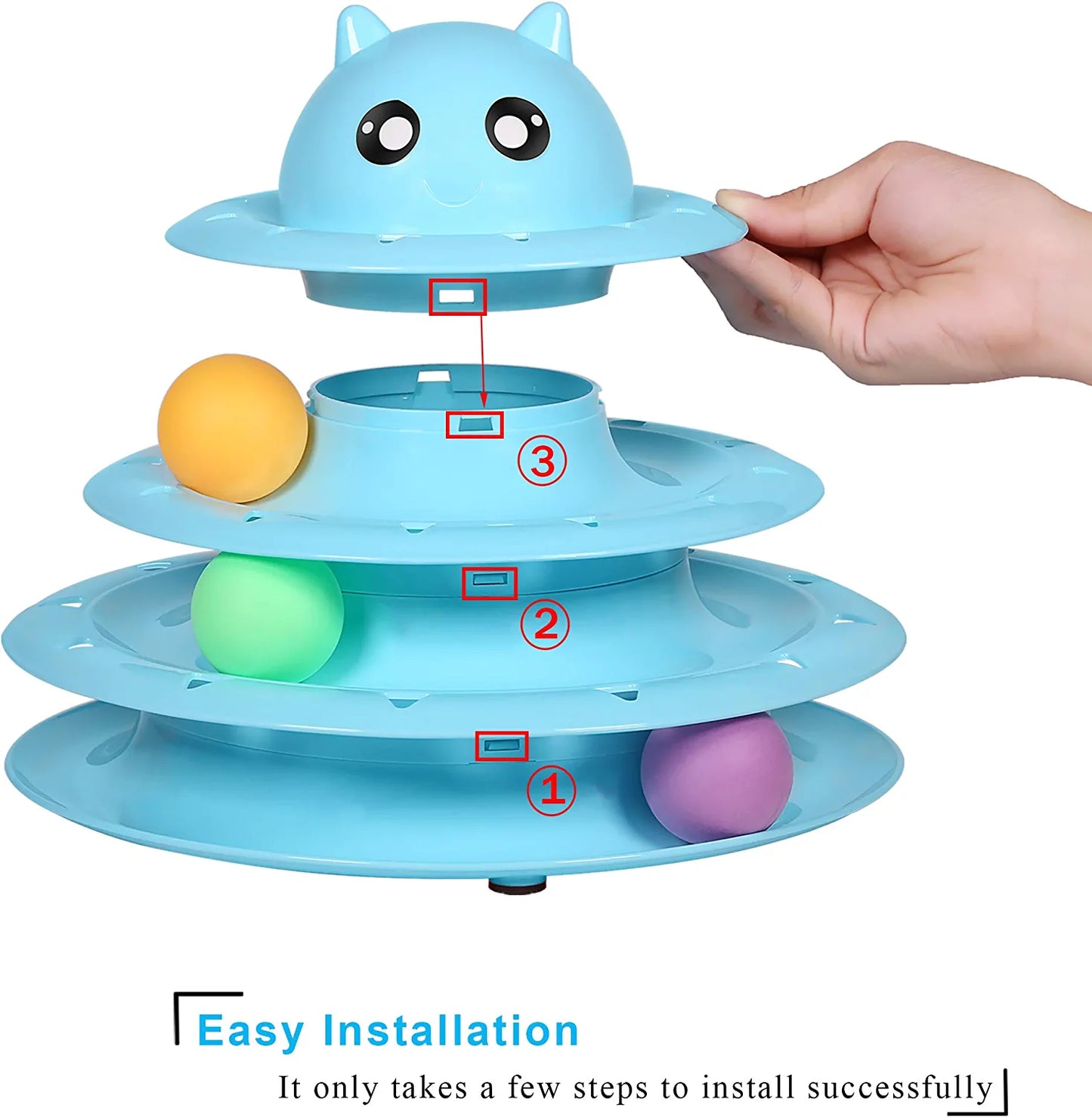 Turntable Cat Toy Balls with Six Colorful Balls