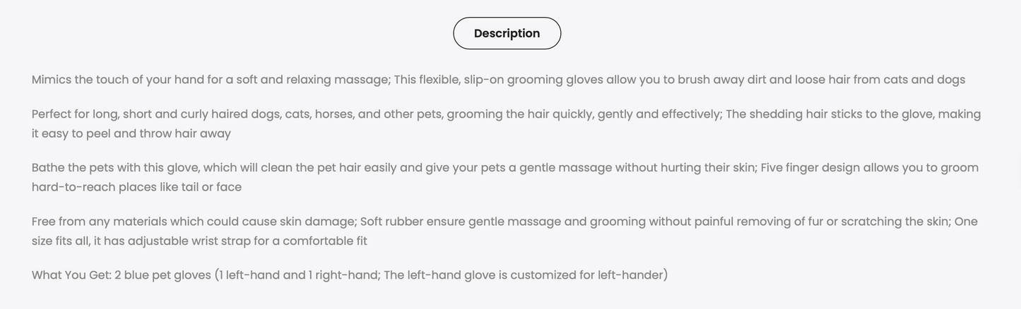 Pet Grooming Glove